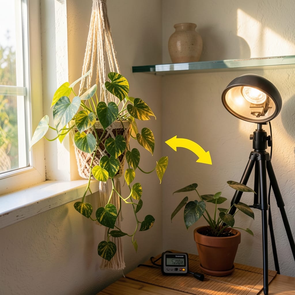 How Much Light Does a Pothos Plant Need: The Exact Brightness Zones That Prevent Yellowing